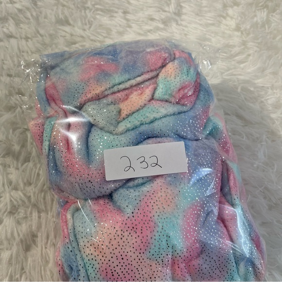 JUSTICE Girls Pajamas Size 8 One Piece Tie Dye Magical Dragon Hooded Tail Wings - Picture 6 of 6